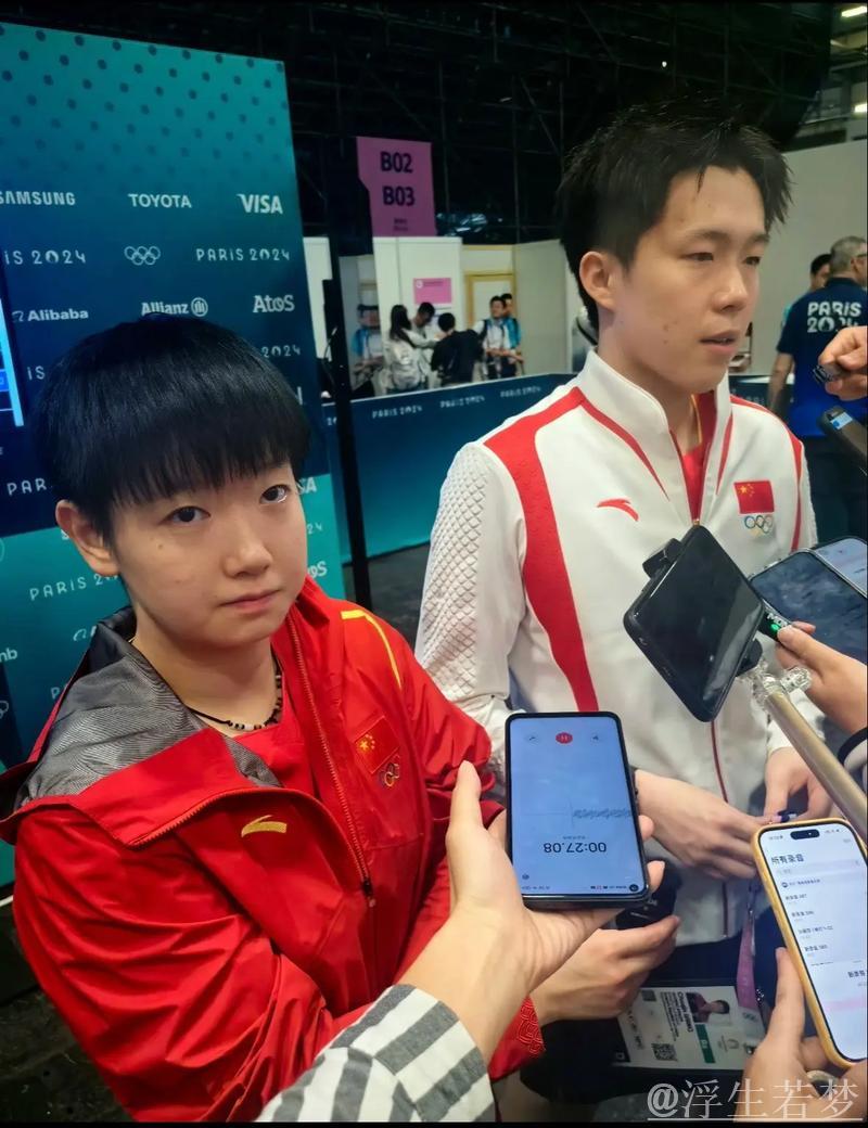 莎头混双两连胜采访！王楚钦亲承状态极佳，孙颖莎备战女单未采访